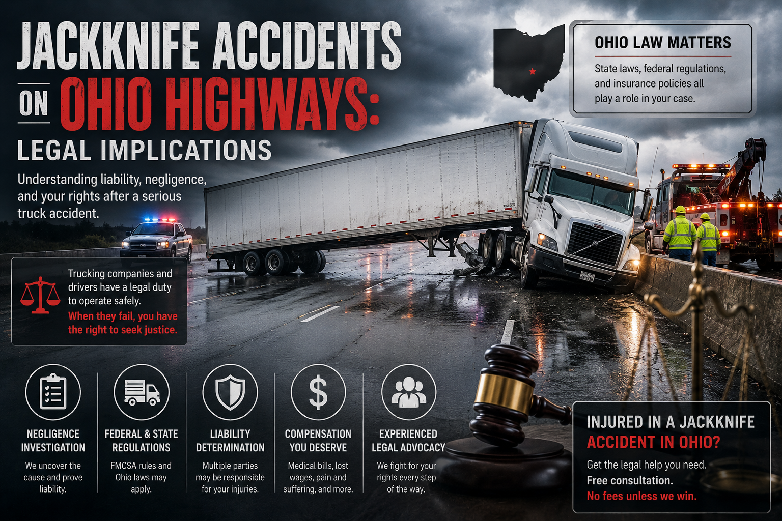 Jackknife Accidents on Ohio Highways: Legal Implications